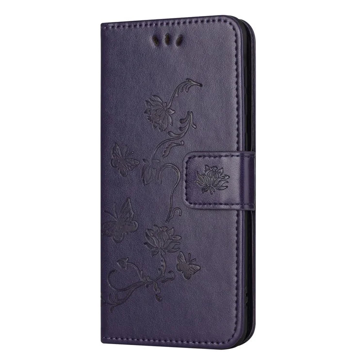 For Samsung Galaxy A05s 4G Case Butterfly Flower Imprinted Anti-drop Leather Phone Cover