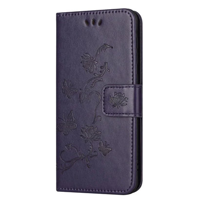 For Samsung Galaxy A05s 4G Case Butterfly Flower Imprinted Anti-drop Leather Phone Cover