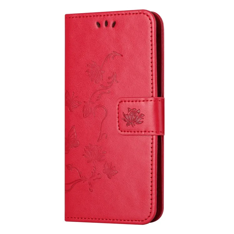 For Samsung Galaxy A05s 4G Case Butterfly Flower Imprinted Anti-drop Leather Phone Cover
