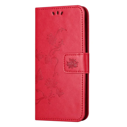 For Samsung Galaxy A05s 4G Case Butterfly Flower Imprinted Anti-drop Leather Phone Cover