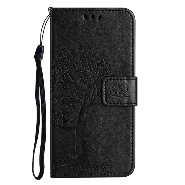 For Samsung Galaxy A05 4G Case Owl Tree Imprinted Leather Phone Cover with Wallet
