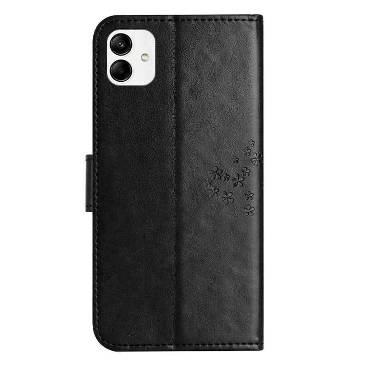 For Samsung Galaxy A05 4G Case Owl Tree Imprinted Leather Phone Cover with Wallet