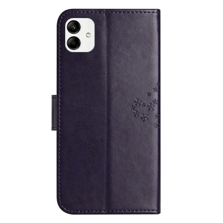 For Samsung Galaxy A05 4G Case Owl Tree Imprinted Leather Phone Cover with Wallet