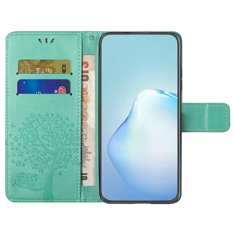 For Samsung Galaxy A05 4G Case Owl Tree Imprinted Leather Phone Cover with Wallet