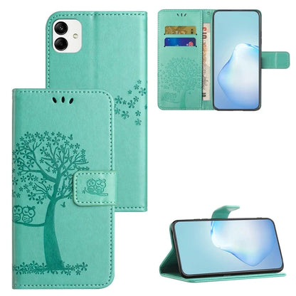 For Samsung Galaxy A05 4G Case Owl Tree Imprinted Leather Phone Cover with Wallet