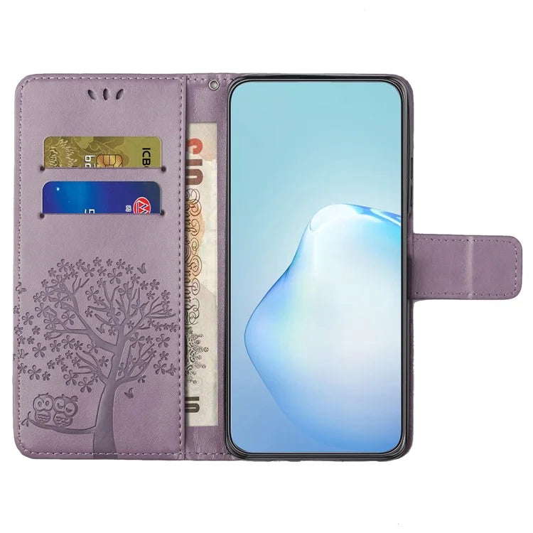 For Samsung Galaxy A05 4G Case Owl Tree Imprinted Leather Phone Cover with Wallet