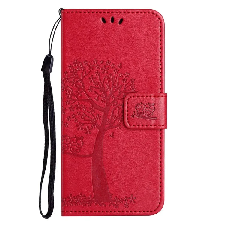 For Samsung Galaxy A05 4G Case Owl Tree Imprinted Leather Phone Cover with Wallet