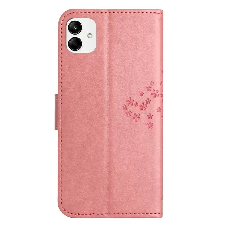 For Samsung Galaxy A05 4G Case Owl Tree Imprinted Leather Phone Cover with Wallet