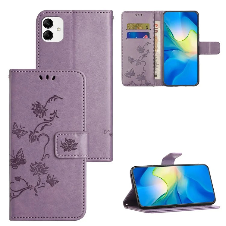 For Samsung Galaxy A05 4G Case Imprinted PU Leather Wallet Folding Stand Phone Cover