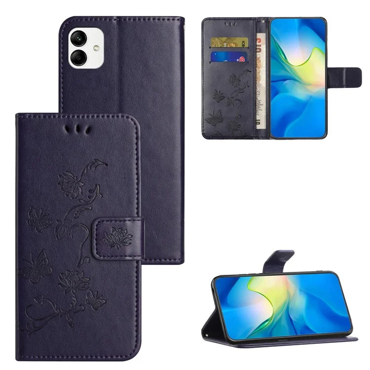 For Samsung Galaxy A05 4G Case Imprinted PU Leather Wallet Folding Stand Phone Cover