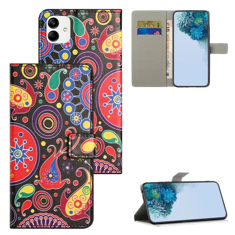 For Samsung Galaxy A05 4G Shockproof Case Pattern Printing PU Leather Wallet Phone Case