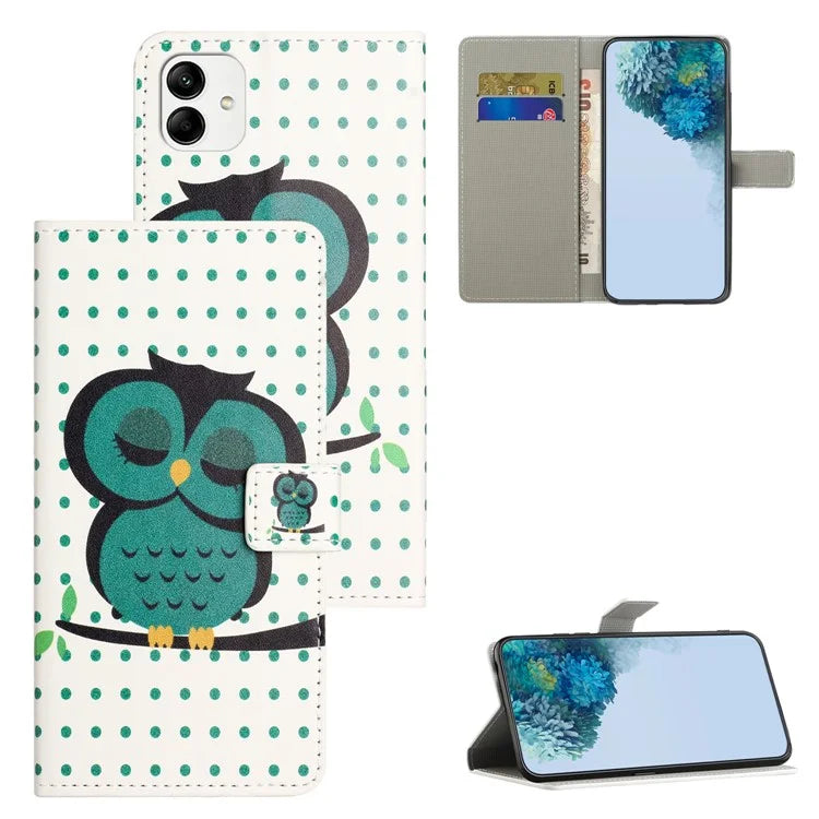 For Samsung Galaxy A05 4G Shockproof Case Pattern Printing PU Leather Wallet Phone Case