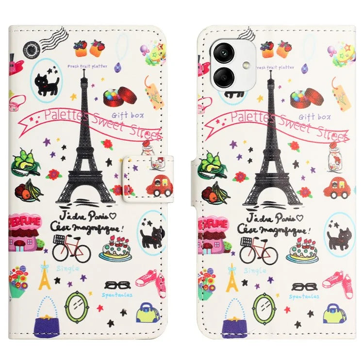 For Samsung Galaxy A05 4G Shockproof Case Pattern Printing PU Leather Wallet Phone Case