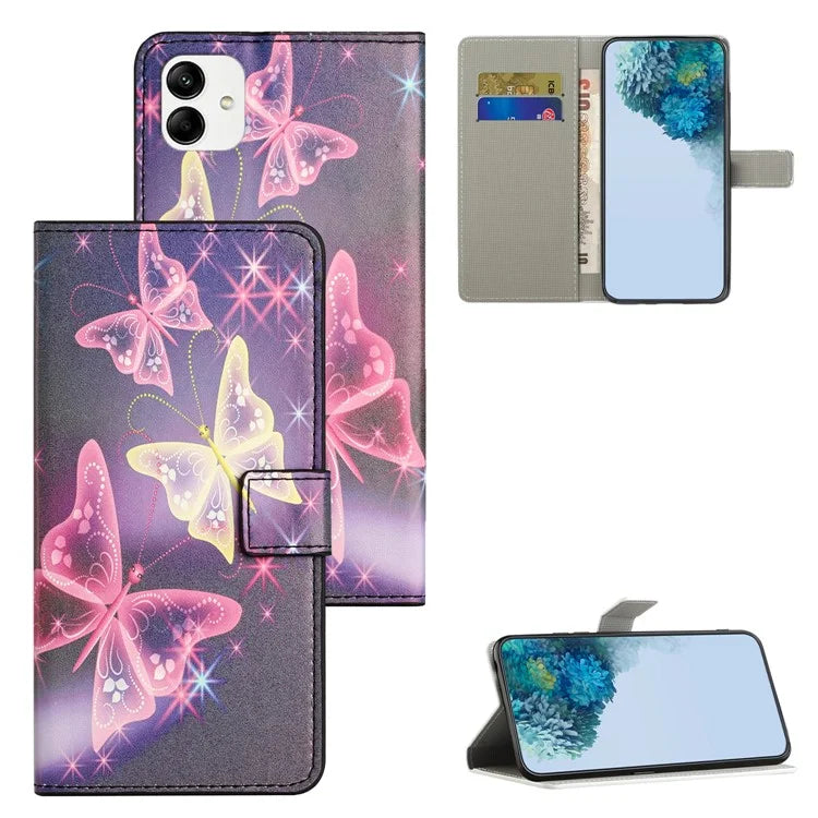 For Samsung Galaxy A05 4G Shockproof Case Pattern Printing PU Leather Wallet Phone Case