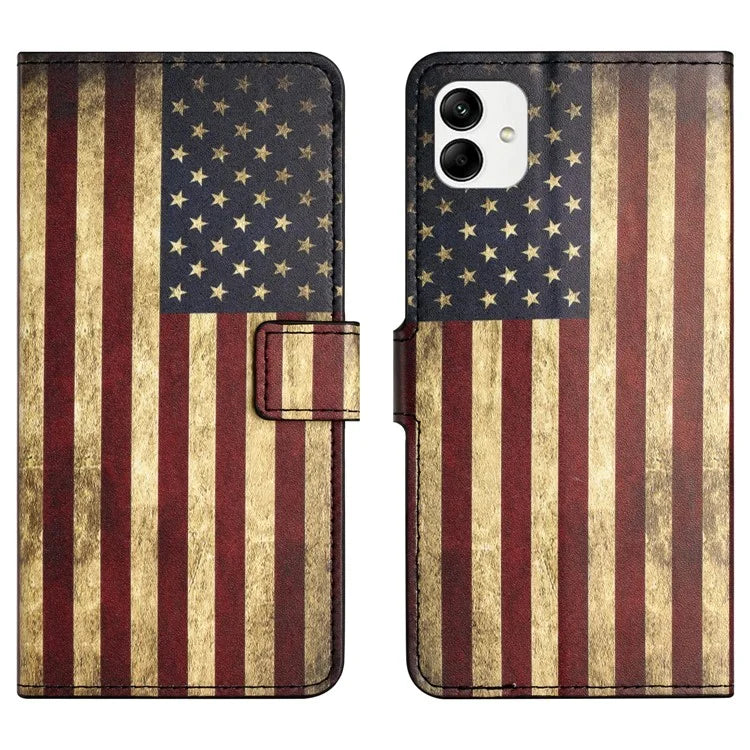 For Samsung Galaxy A05 4G Shockproof Case Pattern Printing PU Leather Wallet Phone Case