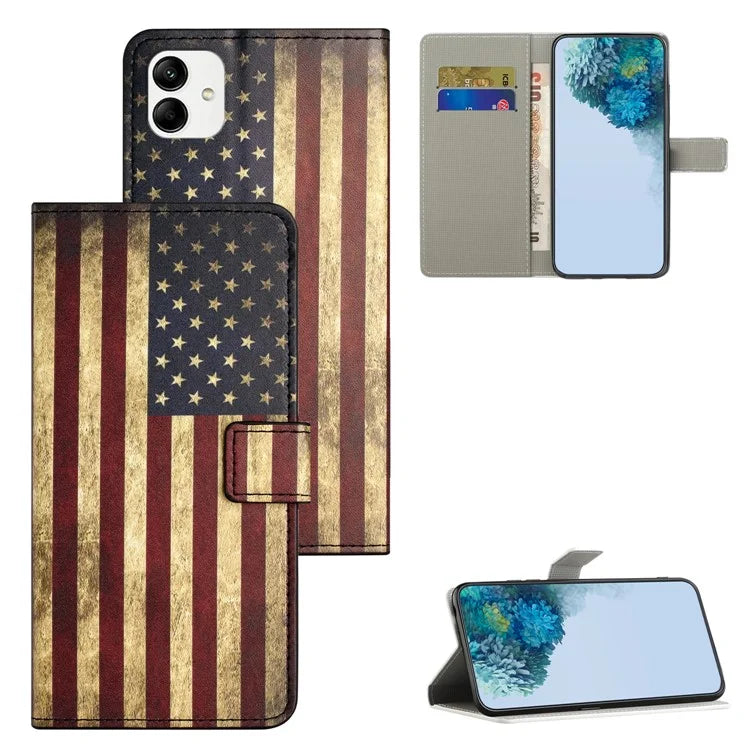 For Samsung Galaxy A05 4G Shockproof Case Pattern Printing PU Leather Wallet Phone Case