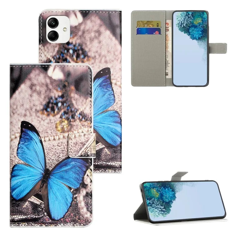 For Samsung Galaxy A05 4G Shockproof Case Pattern Printing PU Leather Wallet Phone Case