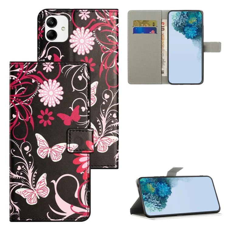 For Samsung Galaxy A05 4G Shockproof Case Pattern Printing PU Leather Wallet Phone Case