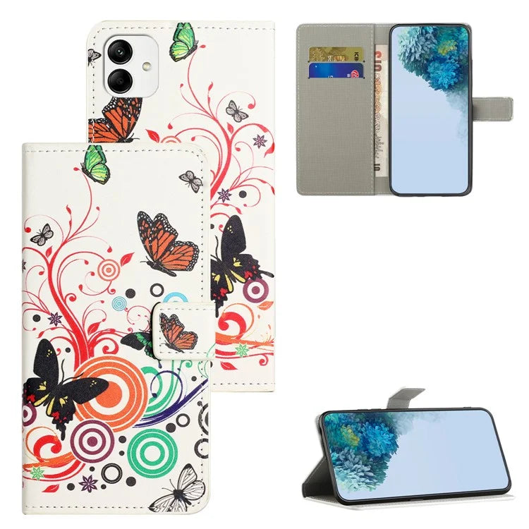 For Samsung Galaxy A05 4G Shockproof Case Pattern Printing PU Leather Wallet Phone Case