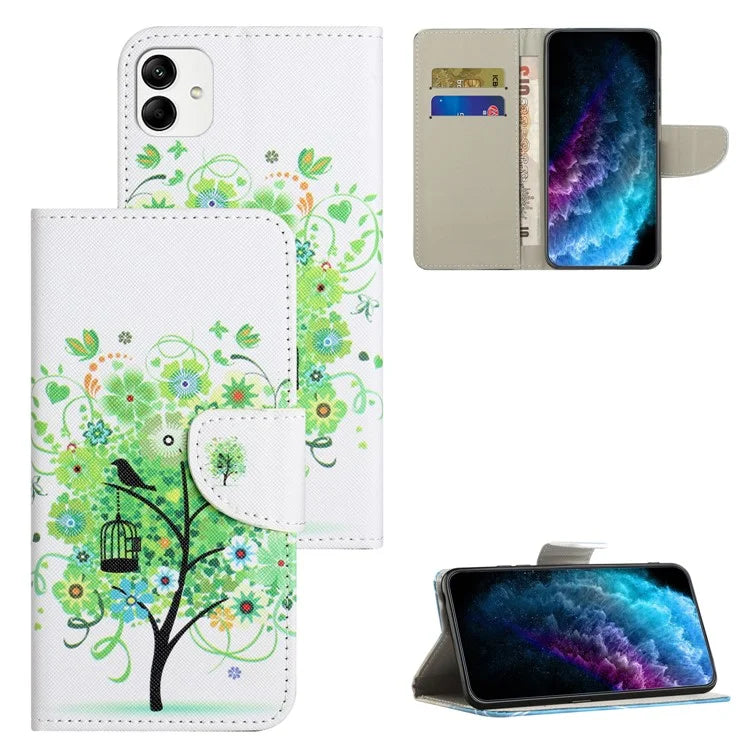 For Samsung Galaxy A05 4G Leather Case Pattern Printed Wallet Stand Phone Cover