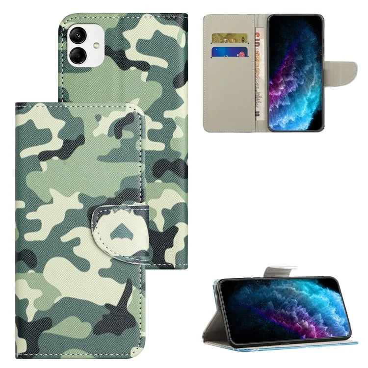 For Samsung Galaxy A05 4G Leather Case Pattern Printed Wallet Stand Phone Cover