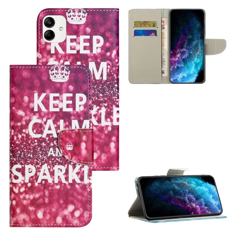 For Samsung Galaxy A05 4G Leather Case Pattern Printed Wallet Stand Phone Cover