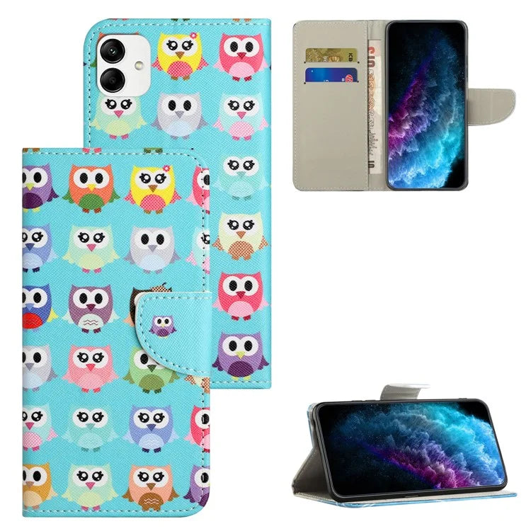 For Samsung Galaxy A05 4G Leather Case Pattern Printed Wallet Stand Phone Cover
