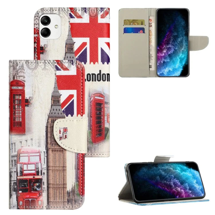 For Samsung Galaxy A05 4G Leather Case Pattern Printed Wallet Stand Phone Cover