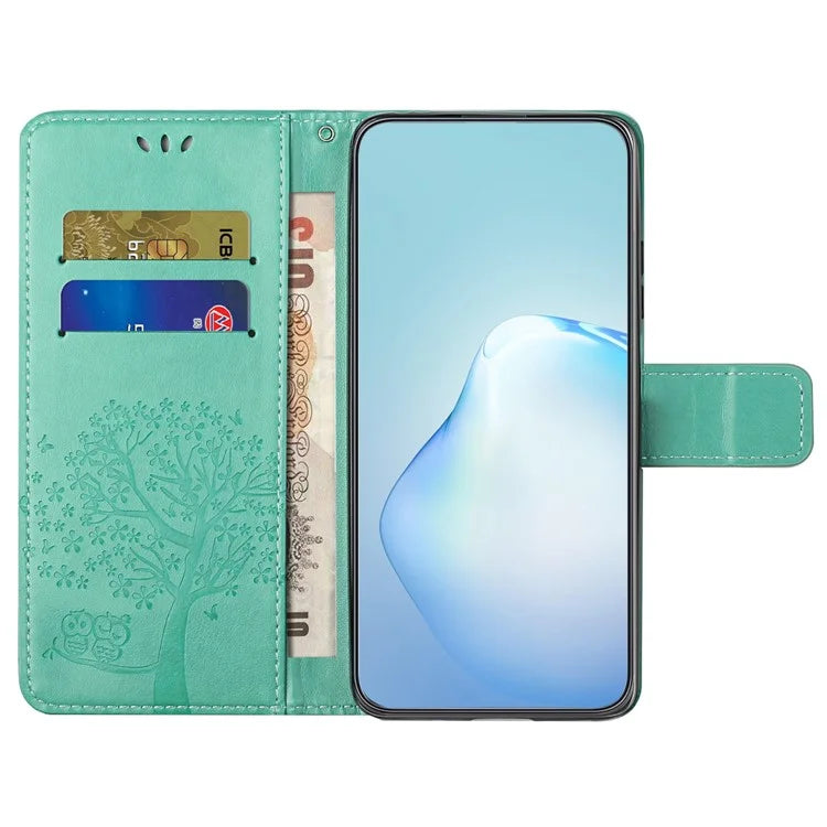 For Samsung Galaxy A15 5G Case Owl Tree Imprinted Leather Flip Phone Cover with Wallet