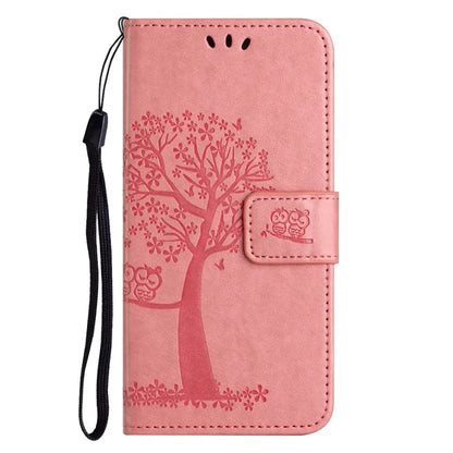 For Samsung Galaxy A15 5G Case Owl Tree Imprinted Leather Flip Phone Cover with Wallet