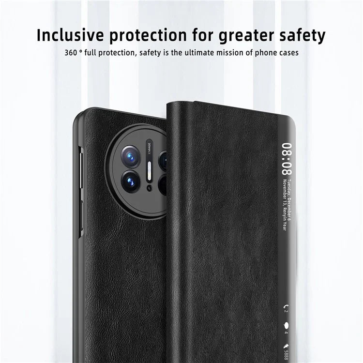 For Huawei Mate X5 Leather Case View Window Auto Wake / Sleep Phone Cover