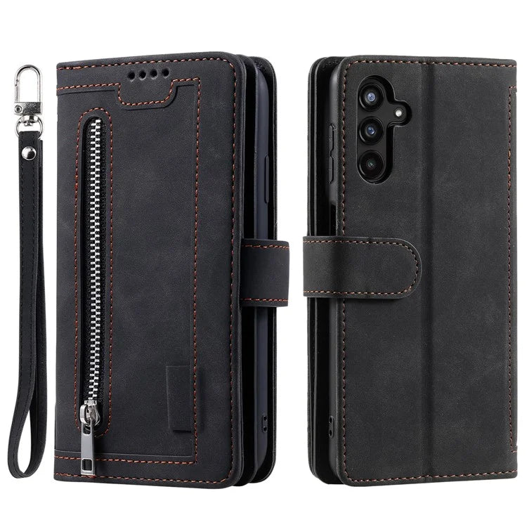For Samsung Galaxy A05s 4G Cell Phone Case 9 Card Slots Phone Cover Zipper Leather Wallet