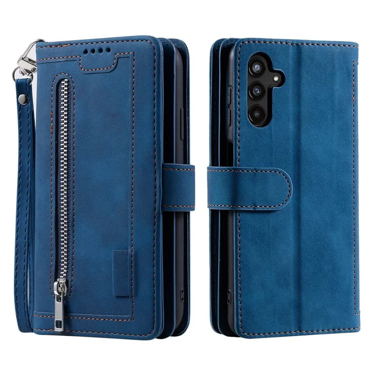 For Samsung Galaxy A05s 4G Cell Phone Case 9 Card Slots Phone Cover Zipper Leather Wallet