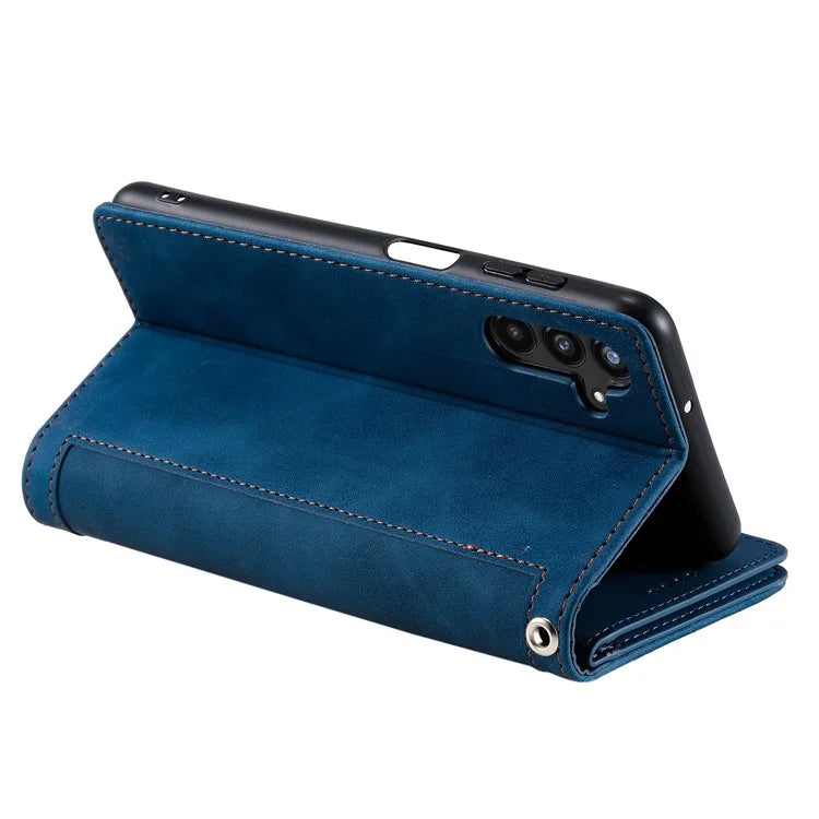 For Samsung Galaxy A05s 4G Cell Phone Case 9 Card Slots Phone Cover Zipper Leather Wallet