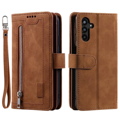 For Samsung Galaxy A05s 4G Cell Phone Case 9 Card Slots Phone Cover Zipper Leather Wallet