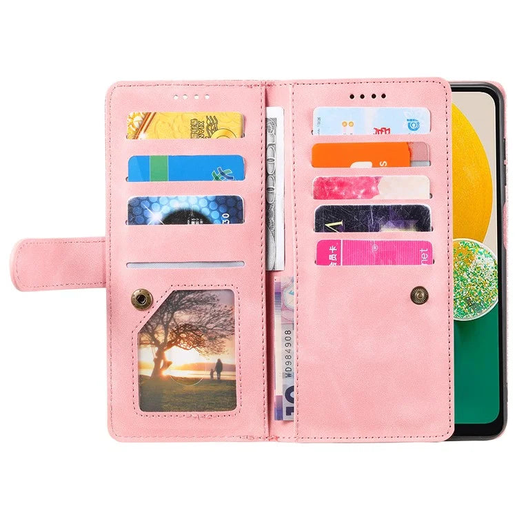 For Samsung Galaxy A05s 4G Cell Phone Case 9 Card Slots Phone Cover Zipper Leather Wallet