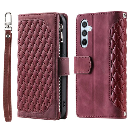 For Samsung Galaxy A15 4G Case PU Leather Zipper Wallet Phone Cover with Strap