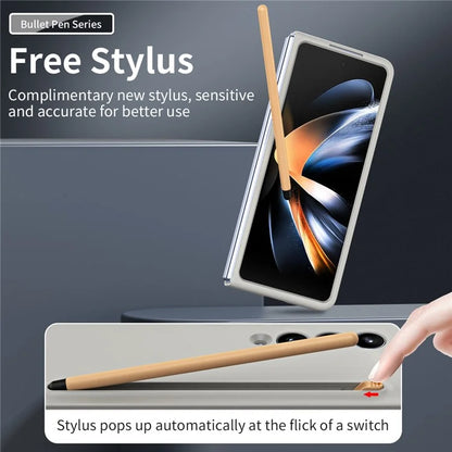 For Samsung Galaxy Z Fold3 5G Case Hard PC Rubberized Phone Cover with Stylus Pen