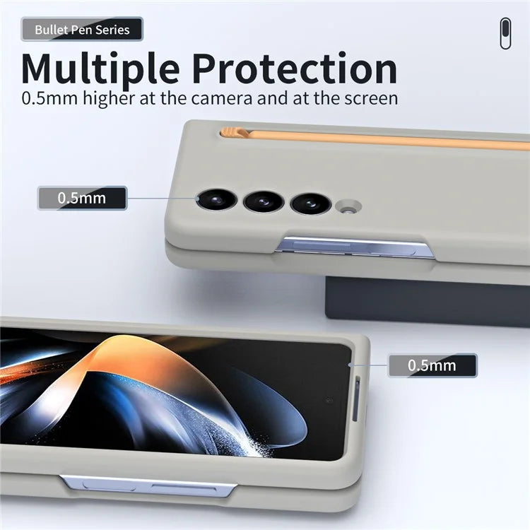 For Samsung Galaxy Z Fold3 5G Case Hard PC Rubberized Phone Cover with Stylus Pen
