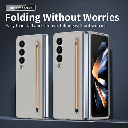 For Samsung Galaxy Z Fold3 5G Case Hard PC Rubberized Phone Cover with Stylus Pen