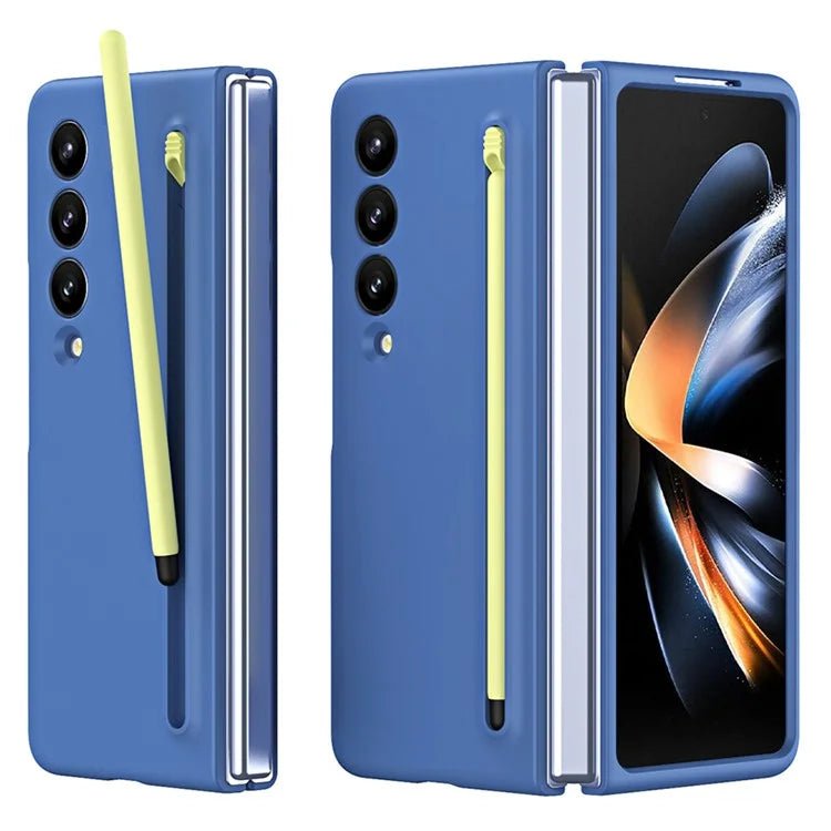 For Samsung Galaxy Z Fold3 5G Case Hard PC Rubberized Phone Cover with Stylus Pen