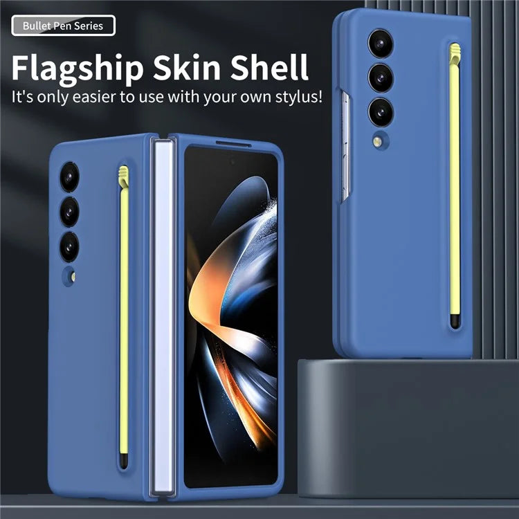 For Samsung Galaxy Z Fold3 5G Case Hard PC Rubberized Phone Cover with Stylus Pen