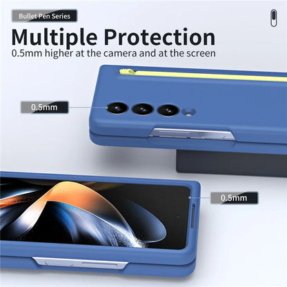 For Samsung Galaxy Z Fold3 5G Case Hard PC Rubberized Phone Cover with Stylus Pen
