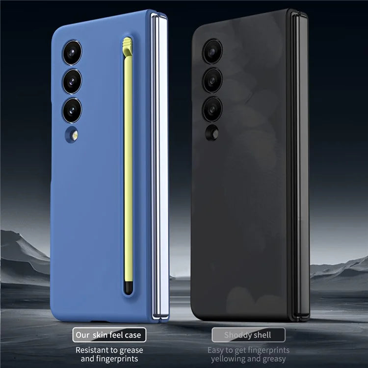 For Samsung Galaxy Z Fold3 5G Case Hard PC Rubberized Phone Cover with Stylus Pen