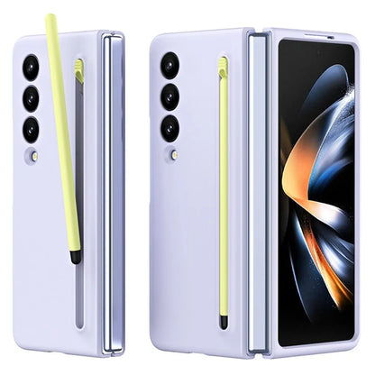 For Samsung Galaxy Z Fold3 5G Case Hard PC Rubberized Phone Cover with Stylus Pen
