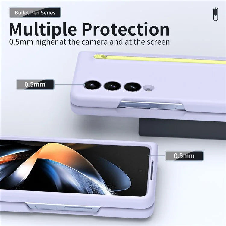 For Samsung Galaxy Z Fold3 5G Case Hard PC Rubberized Phone Cover with Stylus Pen