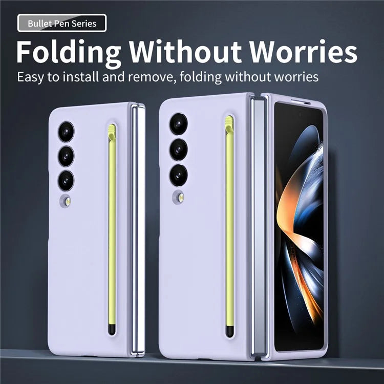 For Samsung Galaxy Z Fold3 5G Case Hard PC Rubberized Phone Cover with Stylus Pen