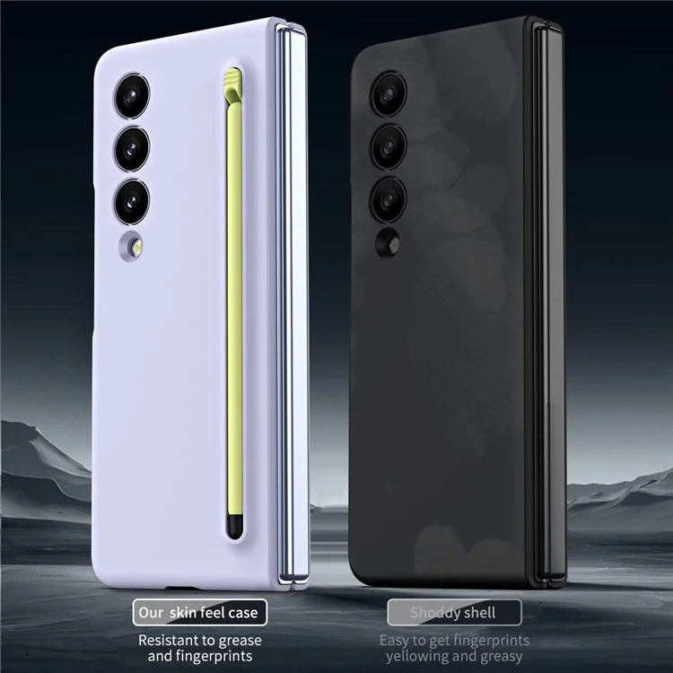 For Samsung Galaxy Z Fold3 5G Case Hard PC Rubberized Phone Cover with Stylus Pen
