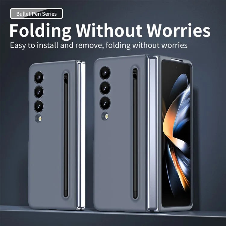 For Samsung Galaxy Z Fold3 5G Case Hard PC Rubberized Phone Cover with Stylus Pen