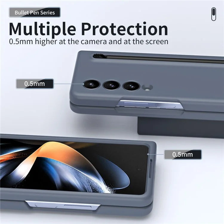 For Samsung Galaxy Z Fold3 5G Case Hard PC Rubberized Phone Cover with Stylus Pen